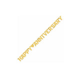 Gold Happy Anniversary Letter Banner