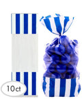 Dark Blue Striped Treat Bag-10ct