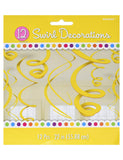 Yellow Swirl Decoration -12pcs