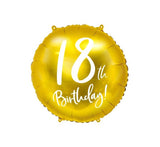 18th birthday Gold Foil Balloon -18