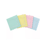 Pastel Scalloped Silver Stamped Lunch Napkins-16pcs