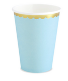 Pastel Blue Scallop Cups -10pcs