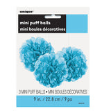 Blue Mini Fluffy Flowers -3pcs