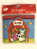 Barnyard Invitations with Envelopes -8pcs