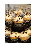 Checkered Cupcake Flag Picks- Paper-25/pkt