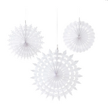 Snowflake Paper Fans -3pcs