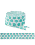 Teal Polka Dot Paper Streamer – 81feet by 1.7″