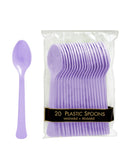 Light Purple Heavy Weight Plastic Spoons 20Pcs