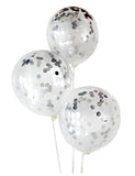 Silver Confetti Balloons-5pcs