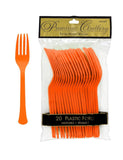 Orange Heavy Weight Plastic Forks -20pcs