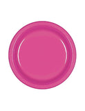 Dark Pink Plastic Cake Plates 7in-20Pcs