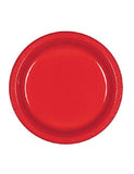 Red Plastic Cake Plates 7in-20Pcs