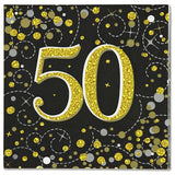 50th Birthday Sparkle Lunch Napkins -16pcs