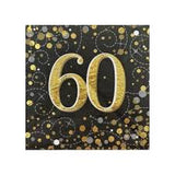 60th Birthday Sparkle Lunch Napkins -16pcs