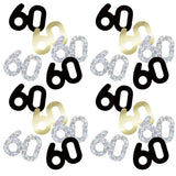 60th Birthday Black, Gold & Silver confetti – 14g