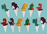 Dinosaur Cupcake Pics of assorted designs-24pcs