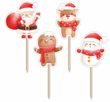 Christmas Santa Cupcake Picks -12pcs