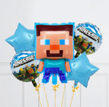 Minecraft Foil Balloon Bouquet -5pcs