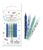 Blue Star Birthday Candles With Holders