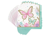 Butterfly Shimmer Lunch Napkins -16pcs