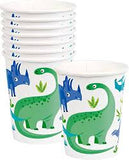 DInosaur Blue and Green Paper Cups - 8pcs