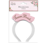 Team Bride 5pk Pink & Rose Gold Headbands