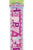 Sweet 1st Birthday Girl Foil Banner -12ft