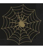 Halloween Black & Gold Spiderweb Lunch Napkins-16pcs