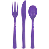 Neon Purple Cutlery -18pcs