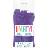 Neon Purple Cutlery -18pcs